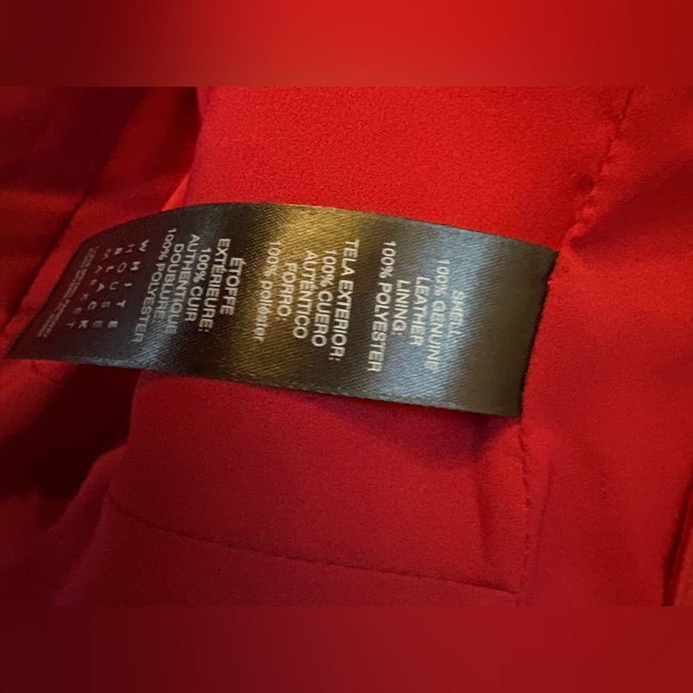 Elegant Red Leather Jacket for Women - Picture 8 of 9